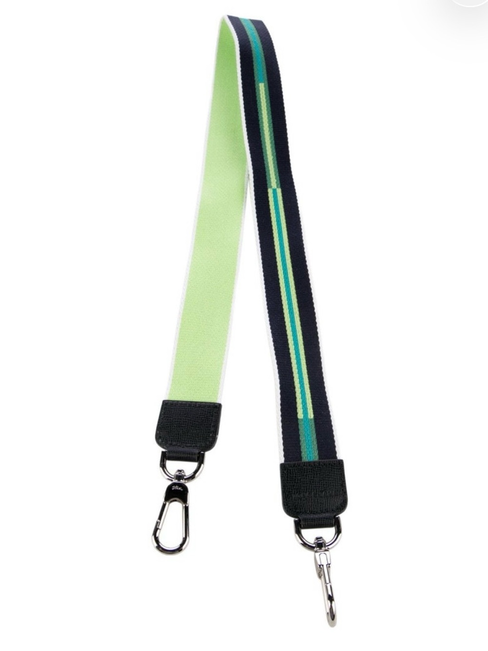 Longchamp Striped Canvas crossbody handbag Strap - Green & Navy